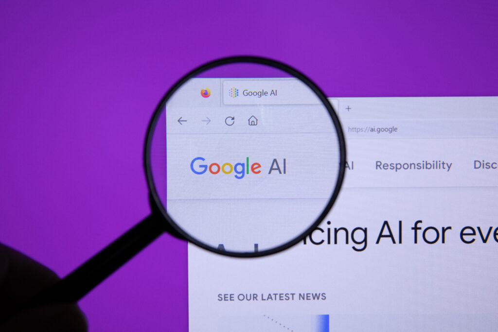 Google AI and magnifying glass